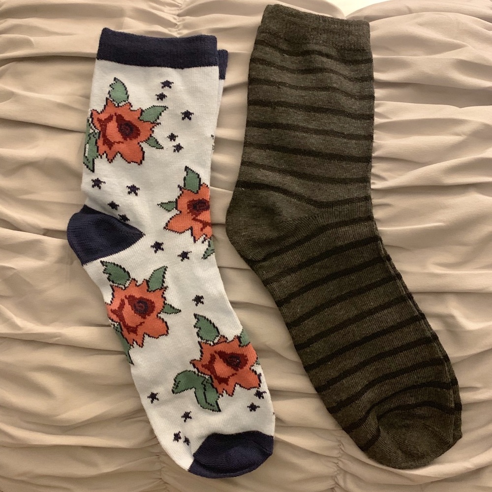 NWOT Striped + Floral Sock Set FREE AS ADD-ON